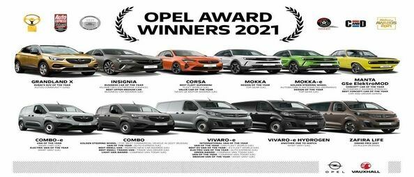 I riconoscimenti Opel del 2021: veicoli, persone e Brand